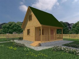 Каркасный дом 4,5х6 с террасой 1,5х6 (КС9)